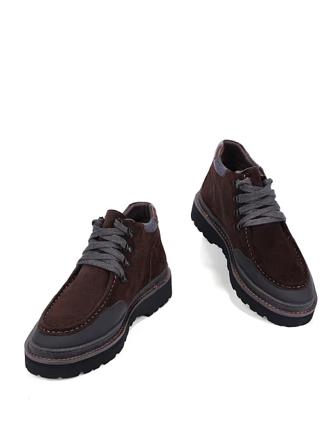 Мужские ботинки замшевые коричневые - фото 2 - Miraton