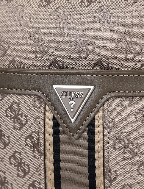 Мужская сумка кросс-боди Guess из экокожи бежевая - фото 4 - Miraton
