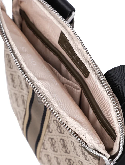 Мужская сумка кросс-боди Guess из экокожи бежевая - фото 6 - Miraton