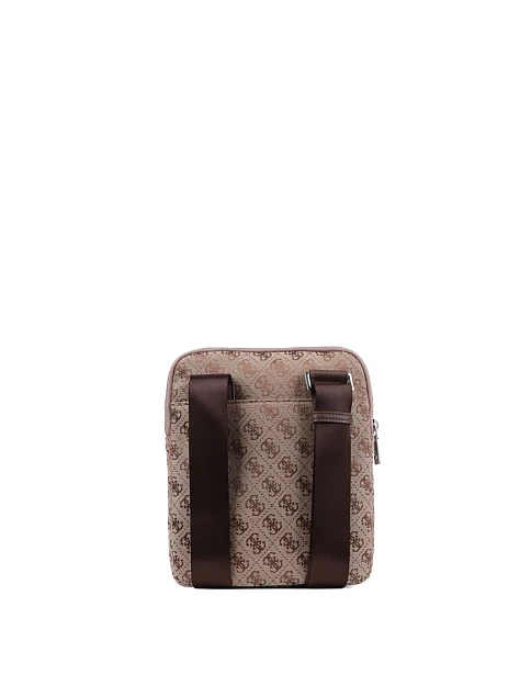 Мужская сумка кросс-боди Guess из экокожи бежевая - фото 3 - Miraton