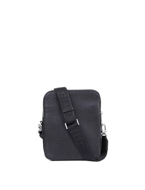 Мужская сумка мессенджер Guess из экокожи черная - фото 3 - Miraton