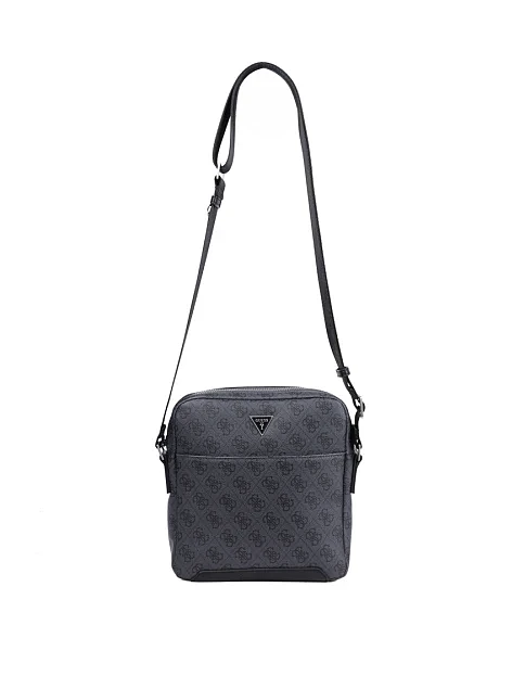 Мужская сумка мессенджер Guess из экокожи черная - фото 6 - Miraton