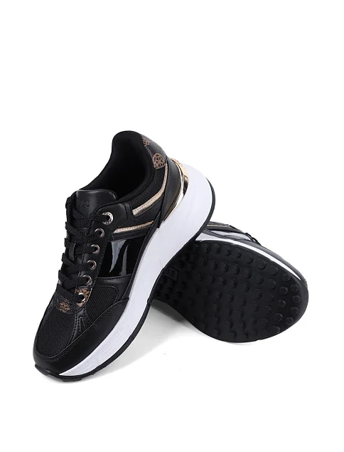 Женские кроссовки Guess из экокожи черные - фото 2 - Miraton