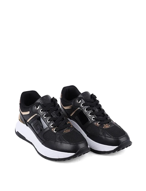 Женские кроссовки Guess из экокожи черные - фото 3 - Miraton