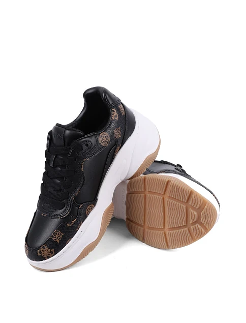 Женские кроссовки Guess из экокожи черные - фото 2 - Miraton