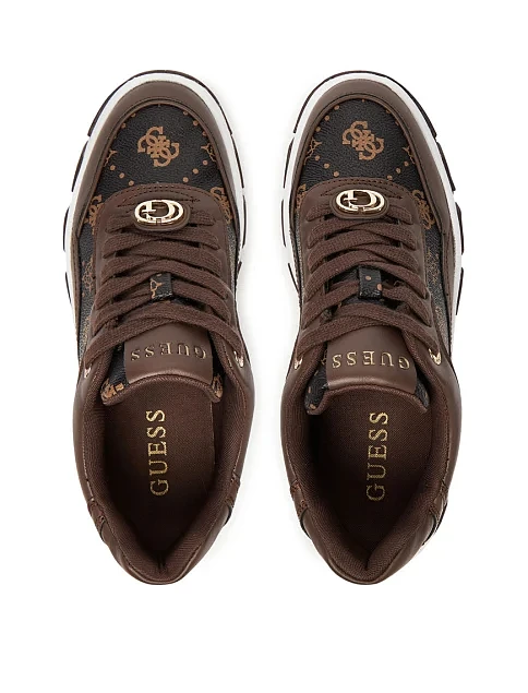 Жіночі кросівки Guess з екошкіри коричневі - фото 4 - Miraton