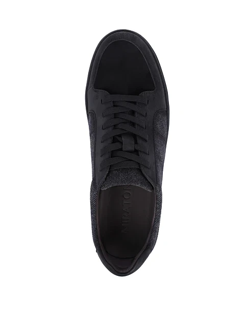 Чоловічі кеди MIRATON шкіряні чорні - фото 2 - Miraton