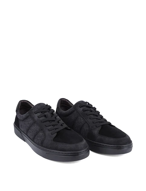 Чоловічі кеди MIRATON шкіряні чорні - фото 3 - Miraton