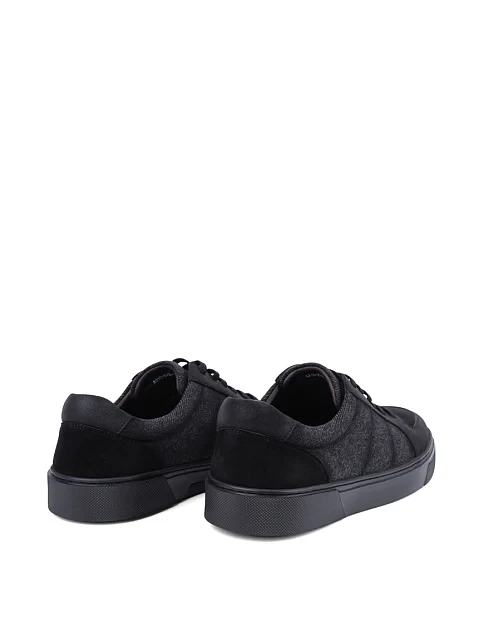 Чоловічі кеди MIRATON шкіряні чорні - фото 4 - Miraton