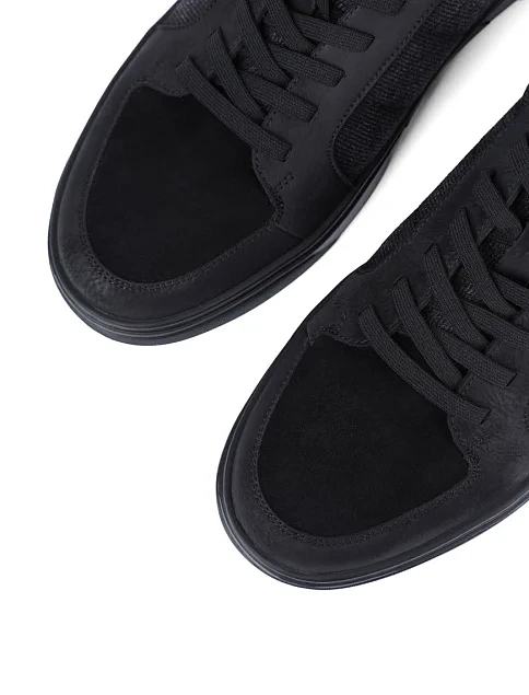 Чоловічі кеди MIRATON шкіряні чорні - фото 5 - Miraton