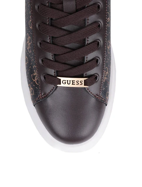 Мужские кеды Guess из экокожи коричневые - фото 4 - Miraton