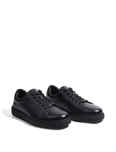 Мужские кеды MIRATON кожаные черные - фото 3 - Miraton