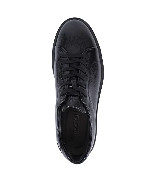 Мужские кеды MIRATON кожаные черные - фото 2 - Miraton