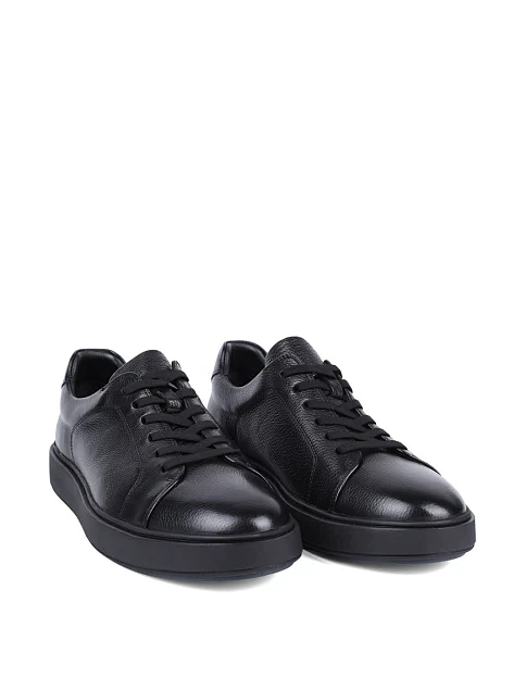 Мужские кеды MIRATON кожаные черные - фото 3 - Miraton