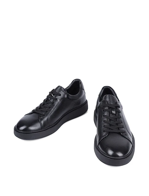 Мужские кеды MIRATON кожаные черные - фото 5 - Miraton