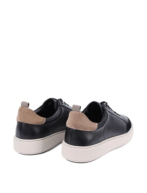 Мужские кеды MIRATON кожаные черные - фото 4 - Miraton