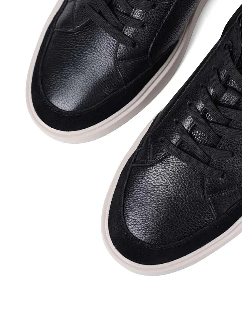 Мужские кеды MIRATON кожаные черные - фото 5 - Miraton