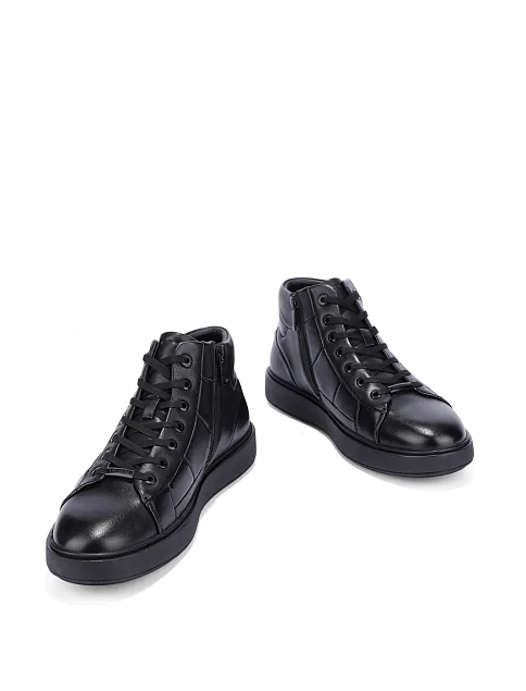 Мужские ботинки MIRATON кожаные черные - фото 2 - Miraton