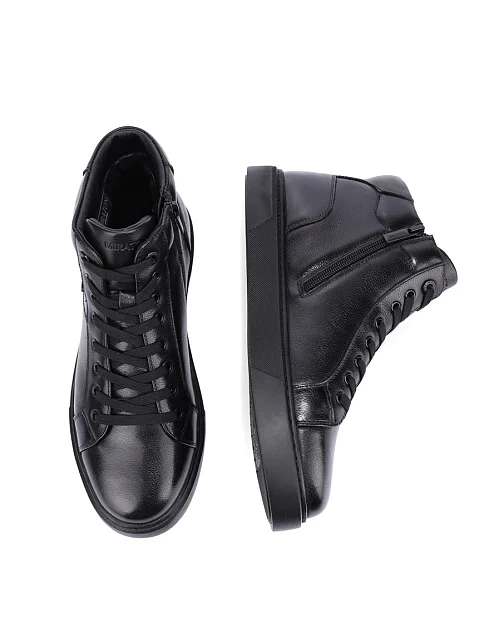 Мужские ботинки кожаные черные - фото 2 - Miraton