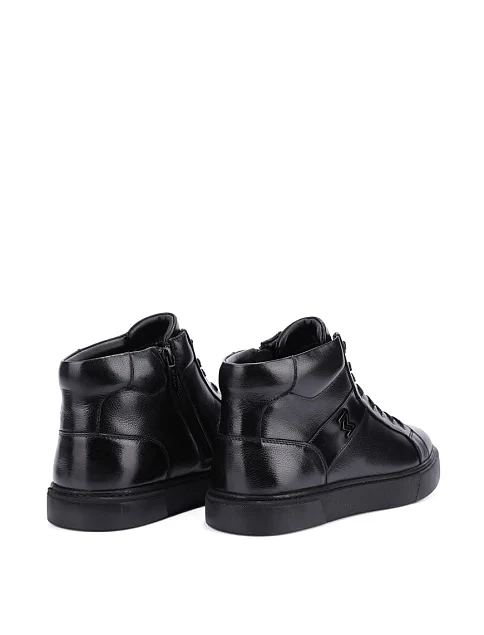 Мужские ботинки кожаные черные - фото 4 - Miraton