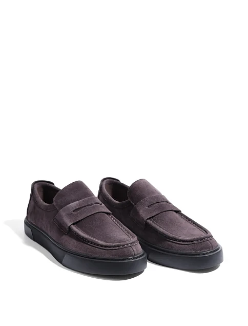 Мужские туфли лоферы Miguel Miratez замшевые коричневые - фото 2 - Miraton