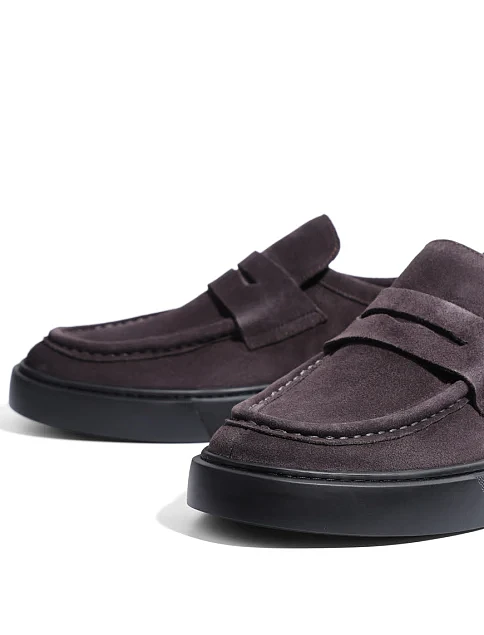 Мужские туфли лоферы Miguel Miratez замшевые коричневые - фото 5 - Miraton