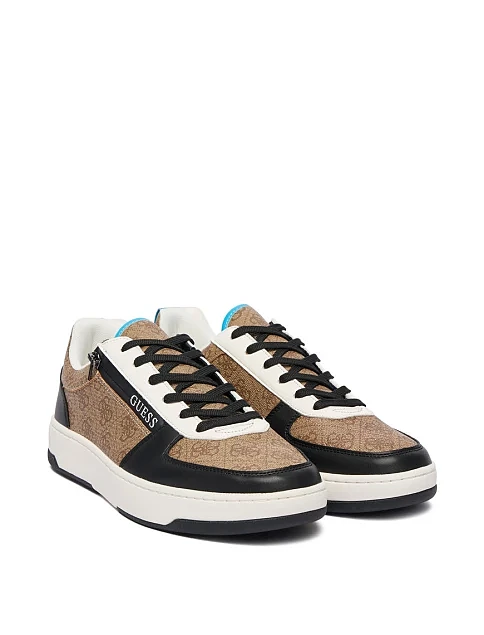 Мужские кеды Guess из экокожи бежевые - фото 2 - Miraton