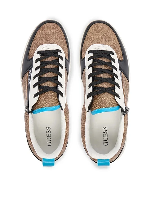 Мужские кеды Guess из экокожи бежевые - фото 4 - Miraton