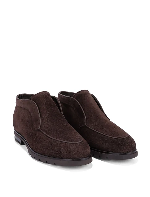 Мужские ботинки замшевые коричневые - фото 3 - Miraton