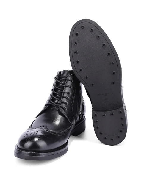 Мужские ботинки кожаные черные - фото 2 - Miraton