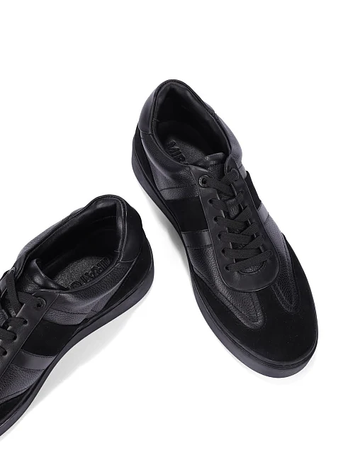 Чоловічі кеди MIRATON шкіряні чорні - фото 2 - Miraton