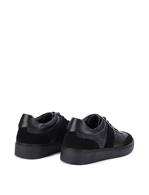 Чоловічі кеди MIRATON шкіряні чорні - фото 4 - Miraton