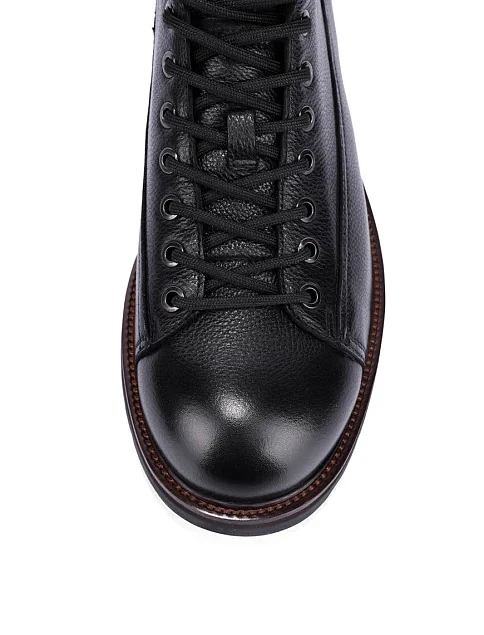 Мужские ботинки кожаные черные - фото 2 - Miraton