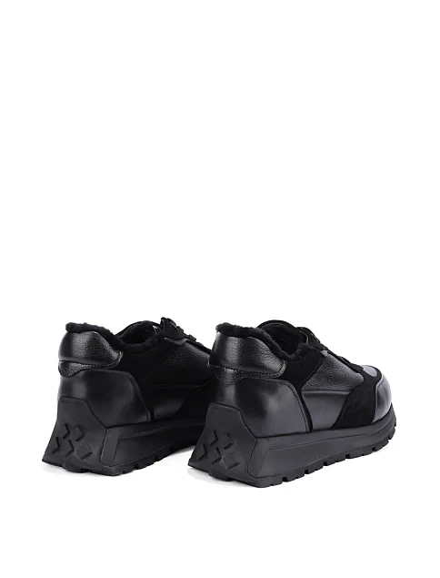 Мужские кроссовки кожаные черные - фото 4 - Miraton