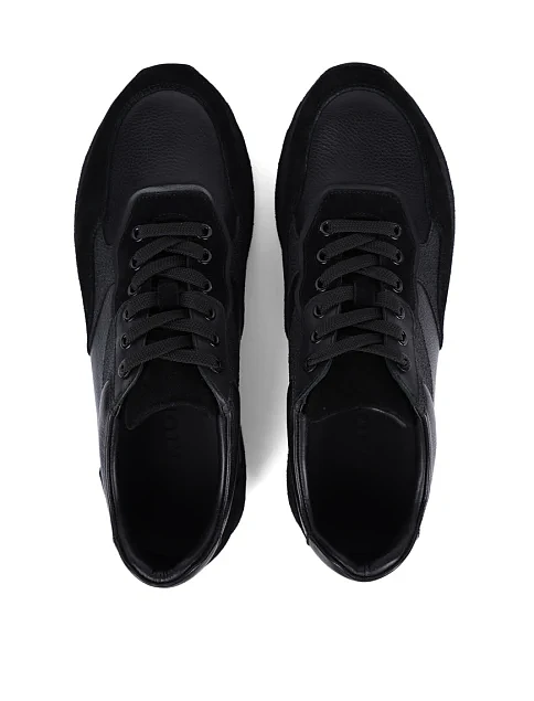 Мужские кроссовки MIRATON кожаные черные - фото 5 - Miraton