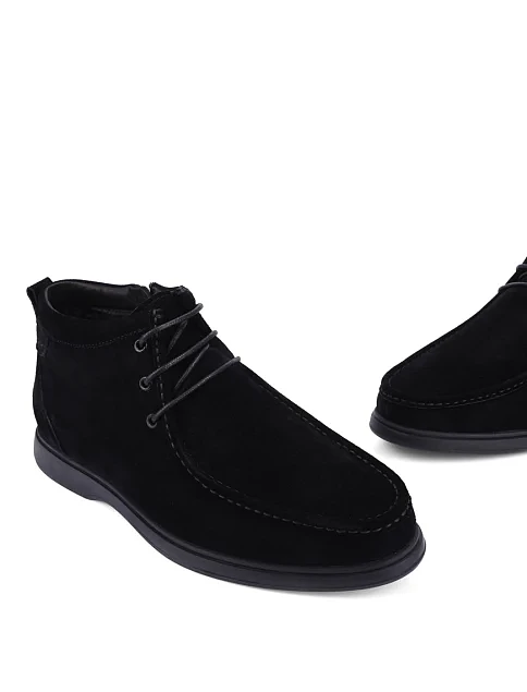 Мужские ботинки замшевые черные - фото 2 - Miraton