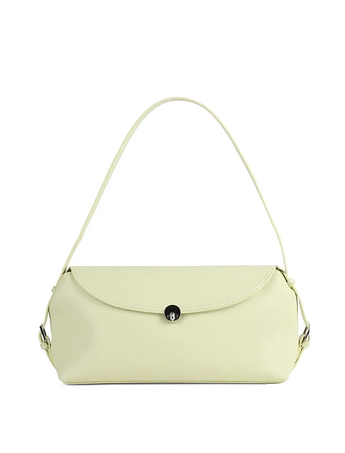 Женская сумка через плечо MIRATON кожаная желтая - фото 6 - Miraton