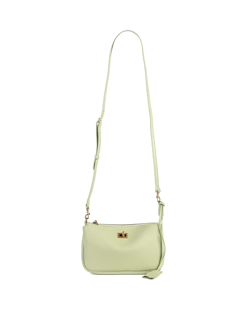 Женская сумка через плечо MIRATON кожаная зеленая - фото 6 - Miraton