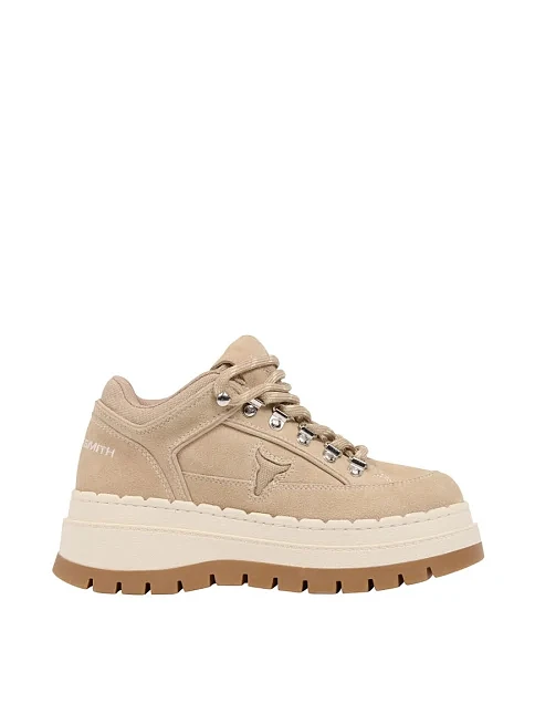 Женские кроссовки WINDSOR SMITH велюровые бежевые - фото 1 - Miraton