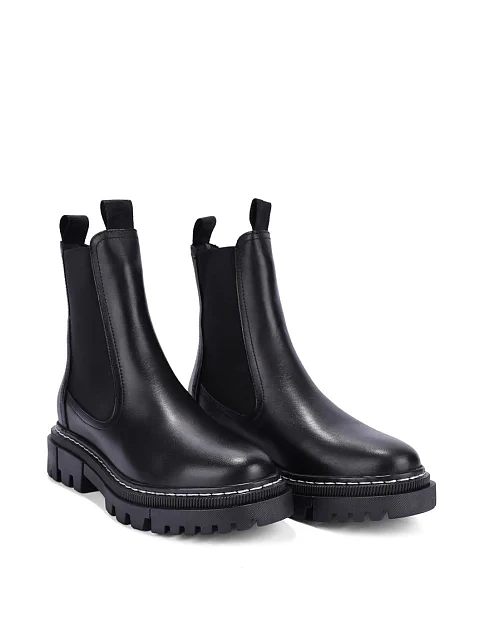 Женские ботинки челси Tamaris кожаные черные - фото 3 - Miraton