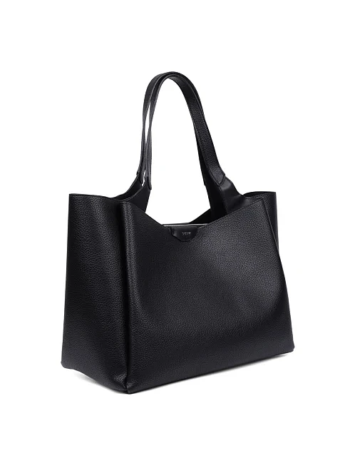 Женская сумка тоут из экокожи черная - фото 2 - Miraton