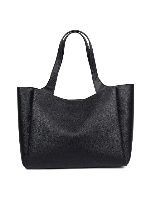 Женская сумка тоут из экокожи черная - фото 3 - Miraton