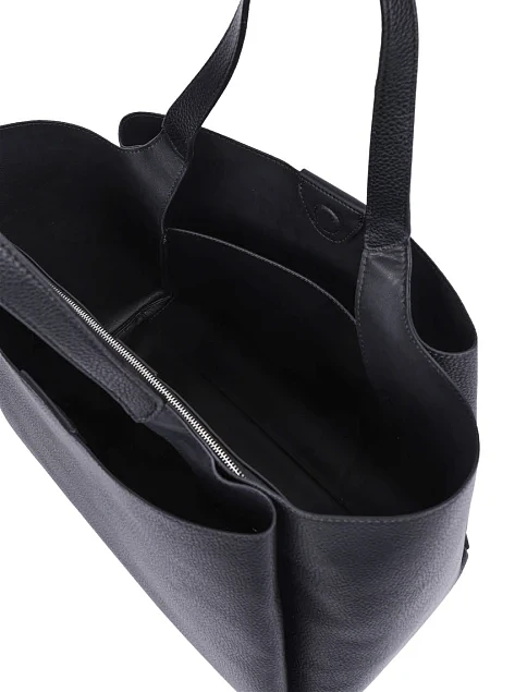 Женская сумка тоут из экокожи черная - фото 5 - Miraton