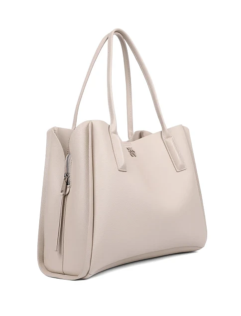 Женская сумка тоут из экокожи бежевая - фото 2 - Miraton