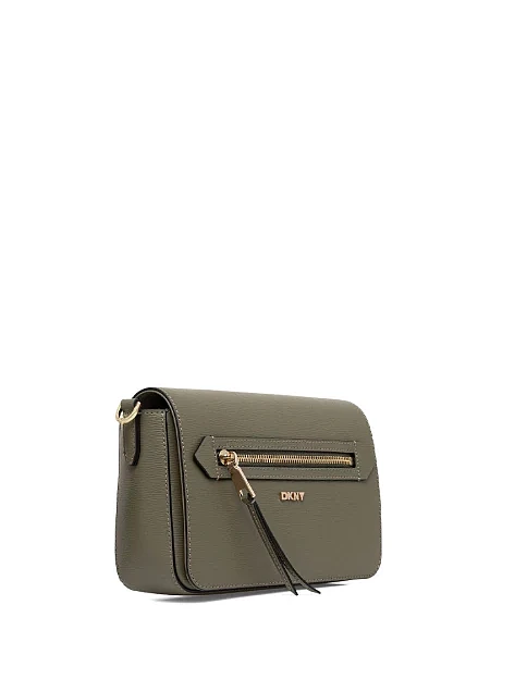 Женская сумка кросс-боди кожаная зеленая - фото 2 - Miraton