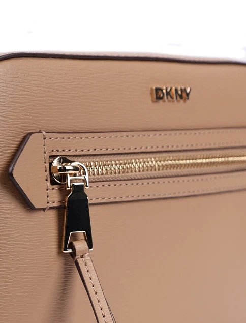 Женская сумка кросс-боди кожаная бежевая - фото 4 - Miraton