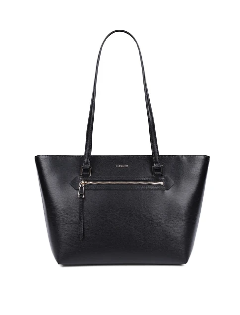 Женская сумка тоут кожаная черная - фото 1 - Miraton