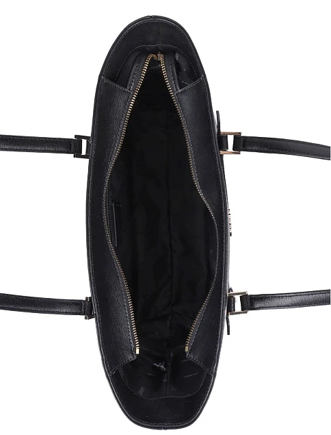 Женская сумка тоут кожаная черная - фото 5 - Miraton