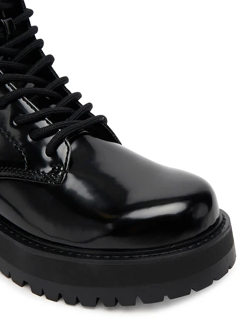 Женские ботинки из экокожи черные - фото 5 - Miraton