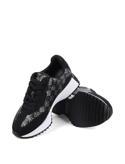 Женские кроссовки DKNY из экокожи черные - фото 2 - Miraton